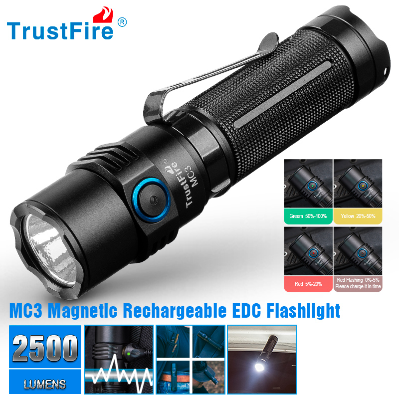 Edc Car Carry - Trustfire Mc3 Перезаряжаемый светодиодный фонарик высокой